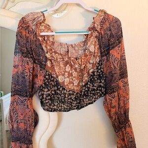 Free People Multicolor Floral Blouse